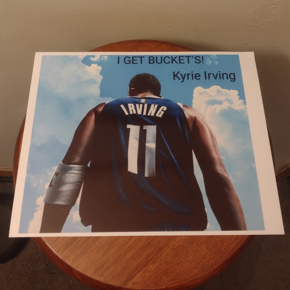 NEW! KYRIE IRVING SELF-MADE I GET BUCKETS💦ULTRA GLOSSY 8.5x11 BASKETBALL POSTER